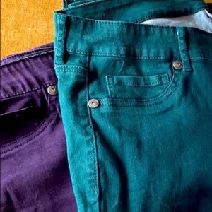 Maurices Jeggings Bundle (Dk Purple, Forrest Green, Black)